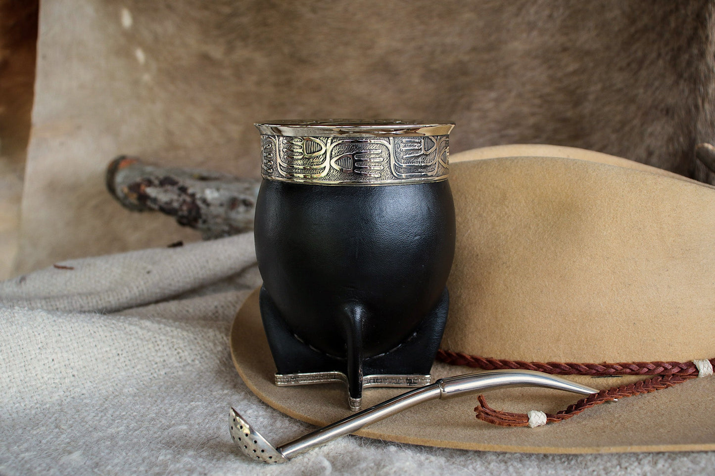 Imperial Cuero y Alpaca con Bombilla