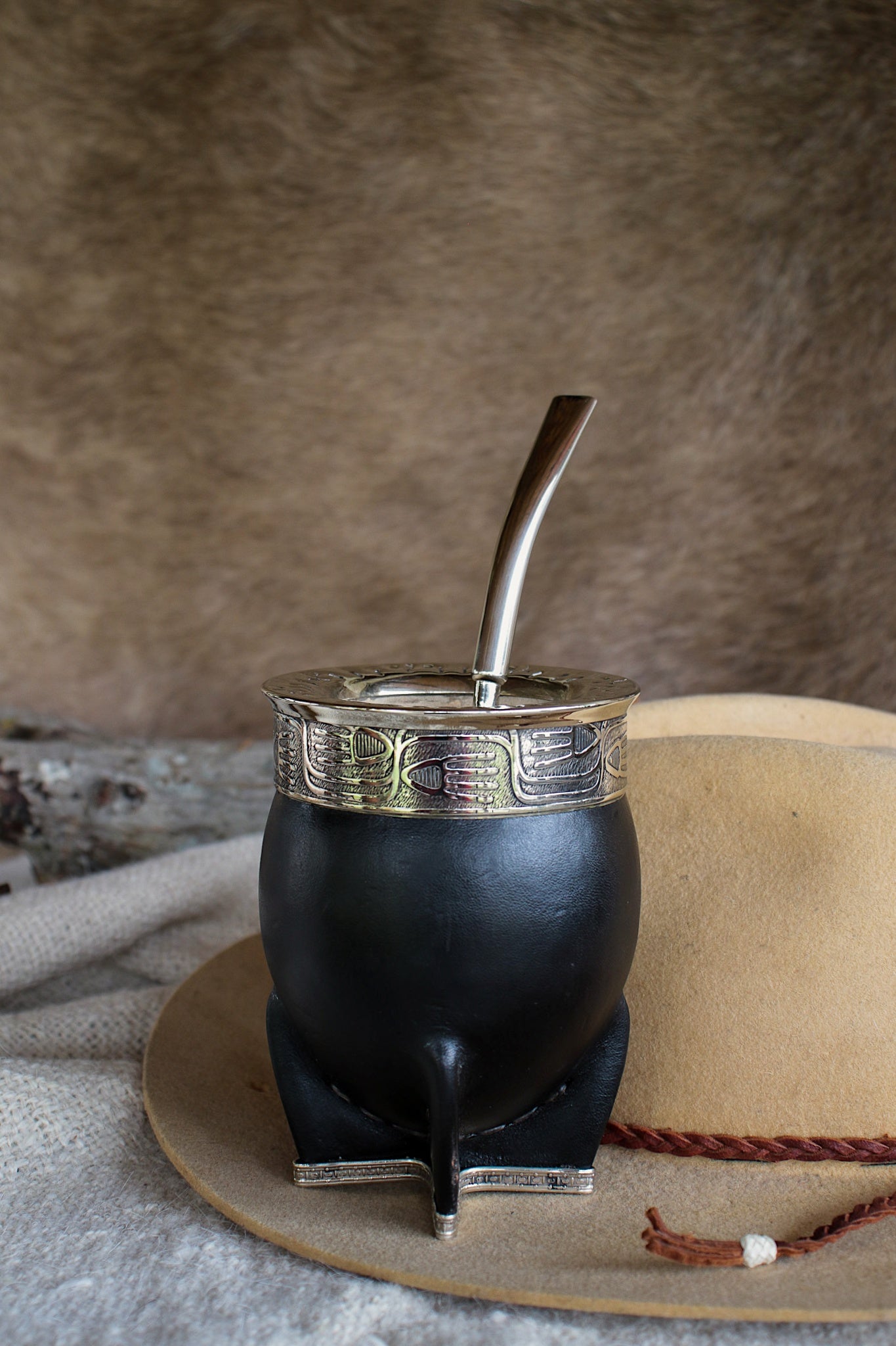 Imperial Cuero y Alpaca con Bombilla