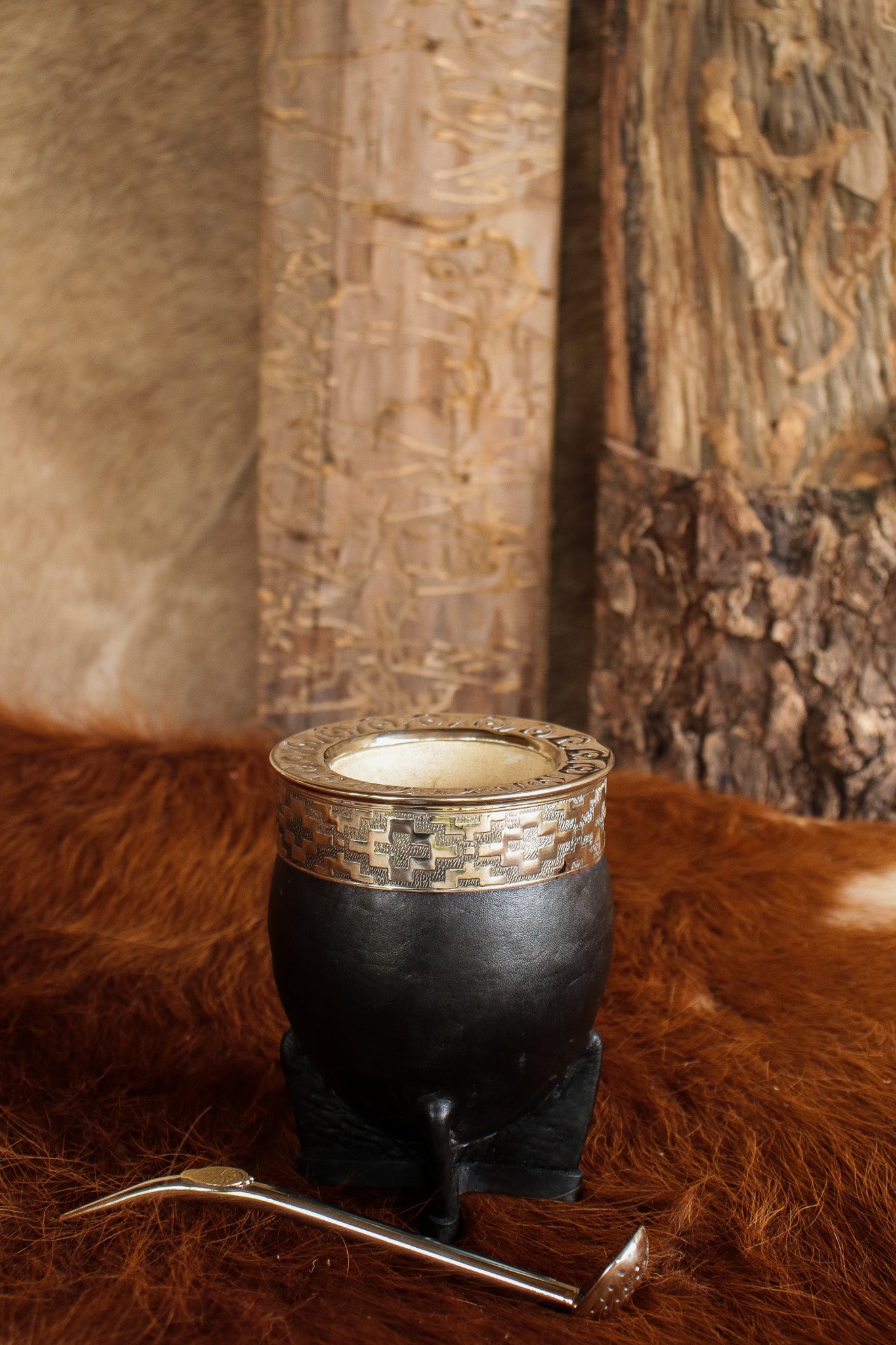 Imperial Cuero y Alpaca con Bombilla