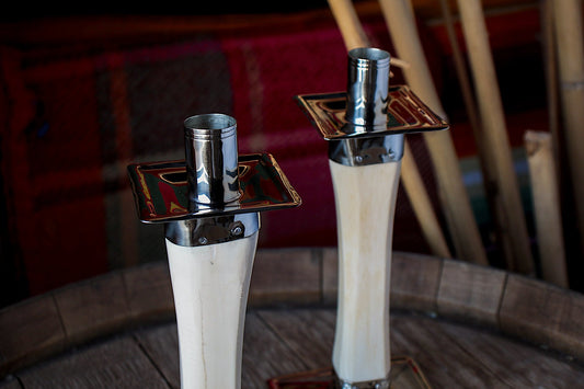 Candeleros de Hueso y Alpaca