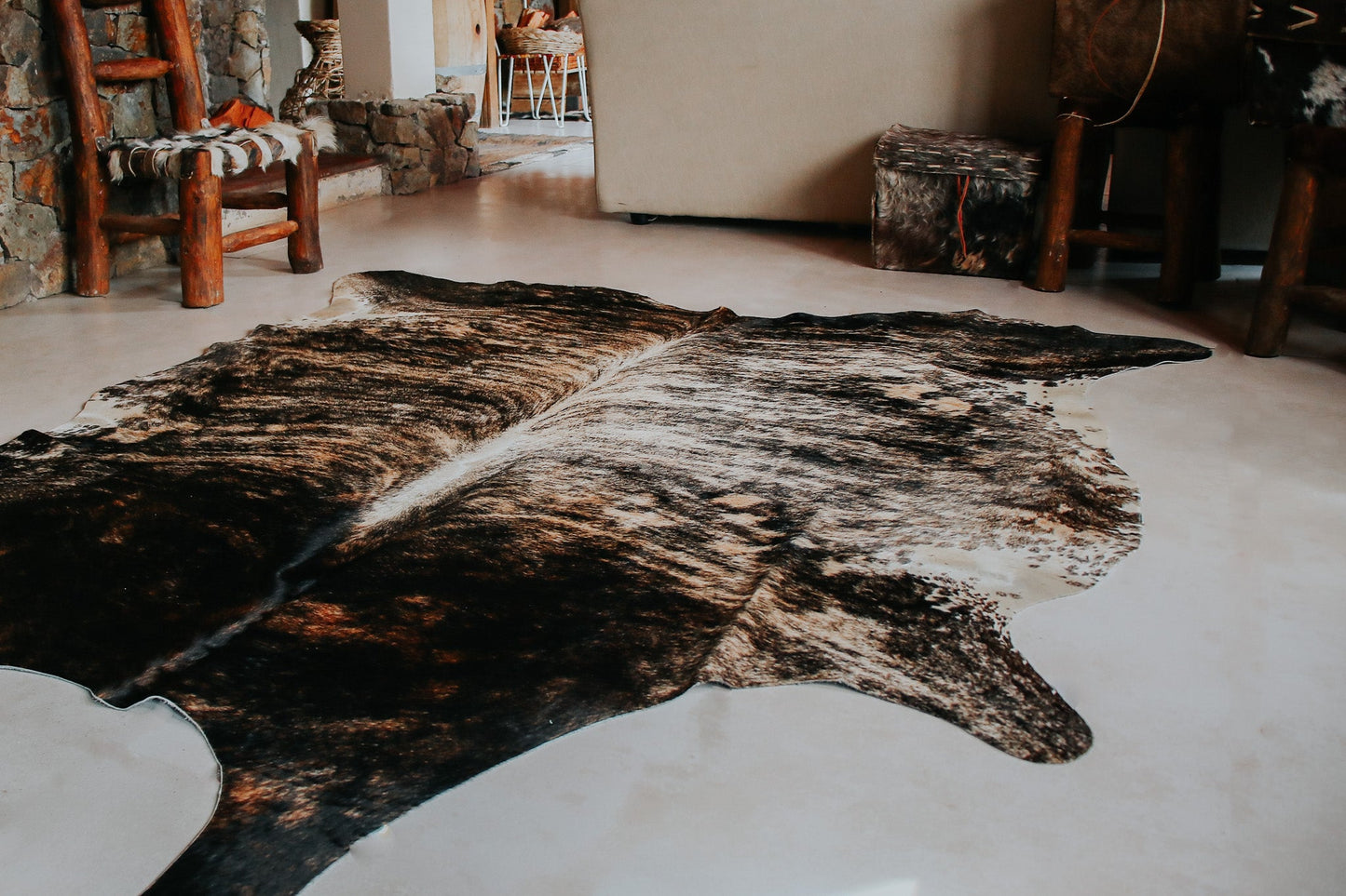 Alfombra "Sauce" de Cuero Natural