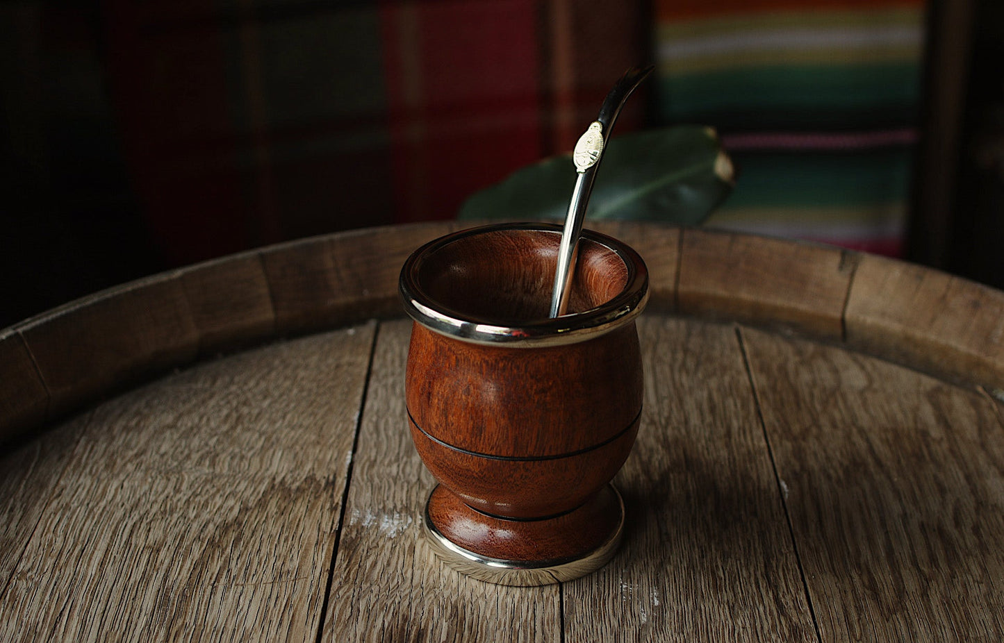Mate de Algarrobo y Alpaca con Bombilla