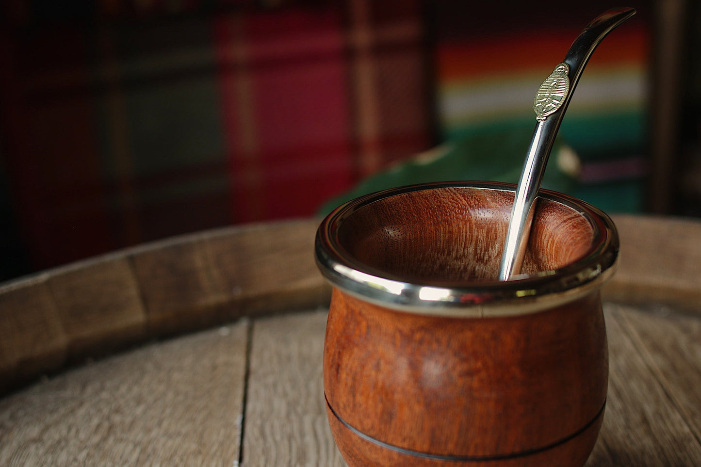 Mate de Algarrobo y Alpaca con Bombilla