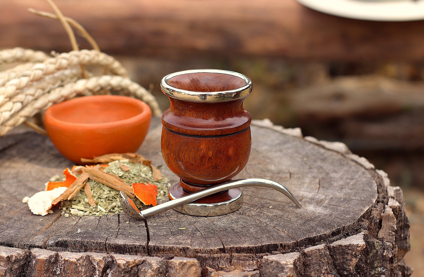Mate Algarrobo y Bombilla Alpaca