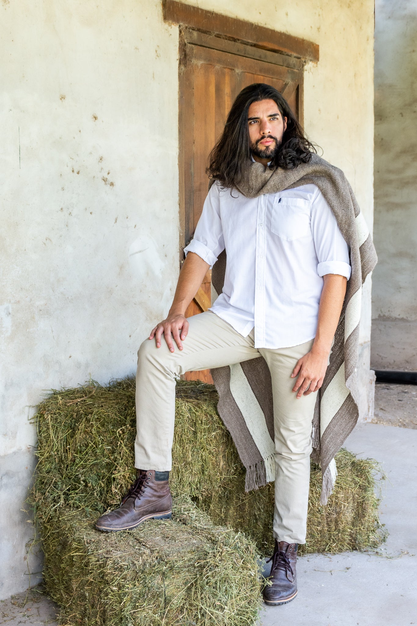 Poncho "Malargüe" Hilos de Llama