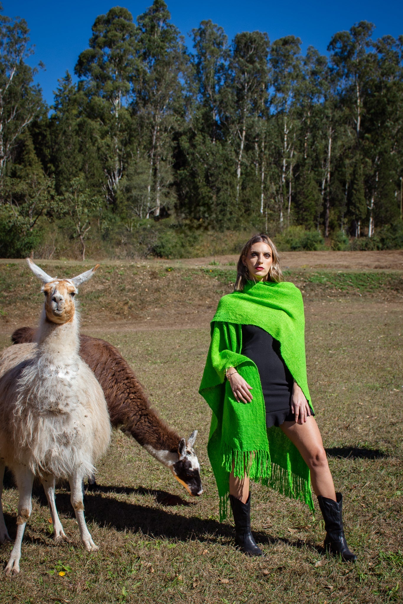 Ruana "Amancay" Hilos Llama Baby en Telar