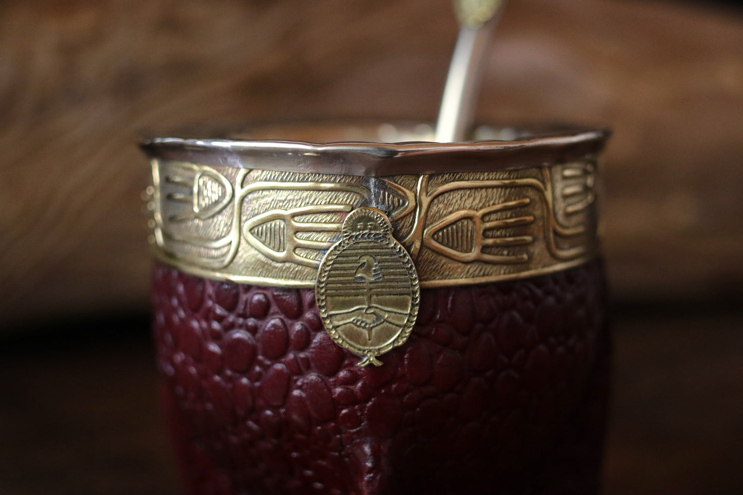 Imperial Cuero y Bronce con Escudo, Matepa y Bombilla