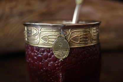 Imperial Cuero y Bronce con Escudo, Matepa y Bombilla