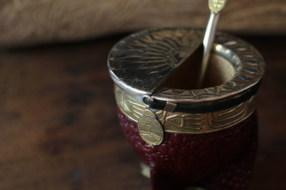 Imperial Cuero y Bronce con Escudo, Matepa y Bombilla