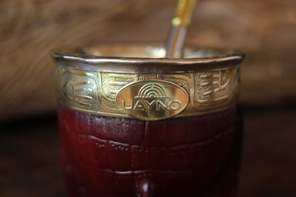 Mate Imperial de Cuero y Bronce con Bombillón