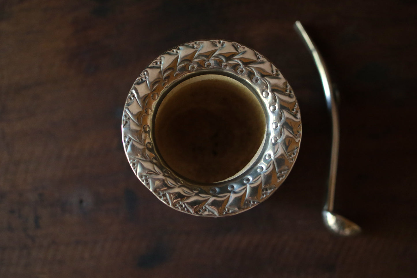 Mate Imperial de Cuero y Bronce con Bombilla