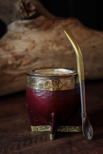 Mate Imperial de Cuero y Bronce con Bombillón