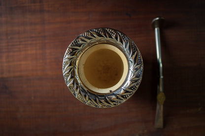 Mate Imperial de Cuero y Bronce con Bombilla