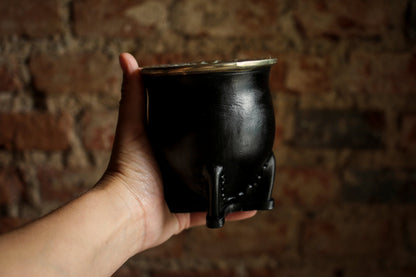 Mate de Cuero y Alpaca con Bombilla