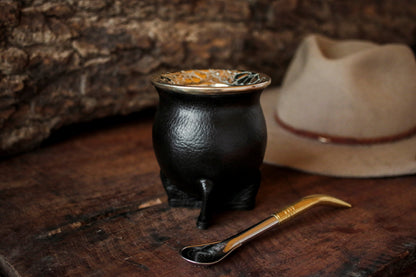 Mate de Cuero y Alpaca con Bombilla