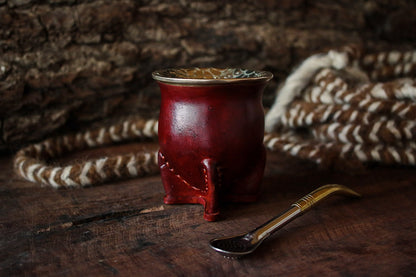 Mate de Cuero y Alpaca con Bombilla