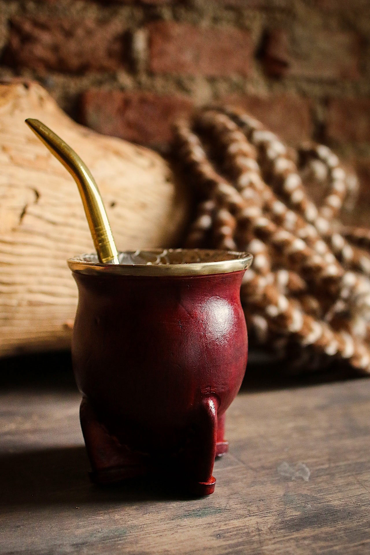 Mate de Cuero y Alpaca con Bombilla
