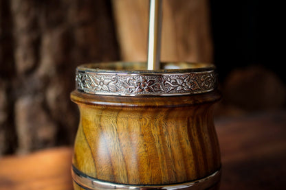 Mate de Palo Santo y Alpaca con Bombilla
