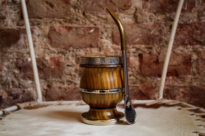 Mate de Palo Santo y Alpaca con Bombilla