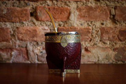 Imperial Cuero y Bronce con Escudo, Matepa y Bombilla