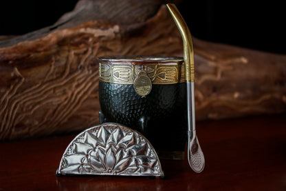 Imperial Cuero y Bronce con Escudo, Matepa y Bombilla