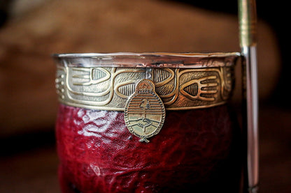 Imperial Cuero y Bronce con Escudo, Matepa y Bombilla