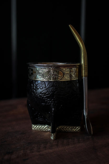 Mate Imperial de Cuero y Bronce con Bombillón
