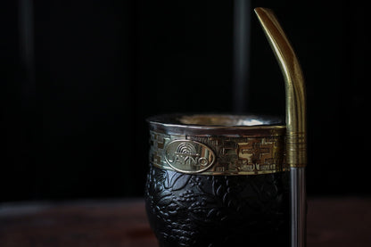 Mate Imperial de Cuero y Bronce con Bombillón