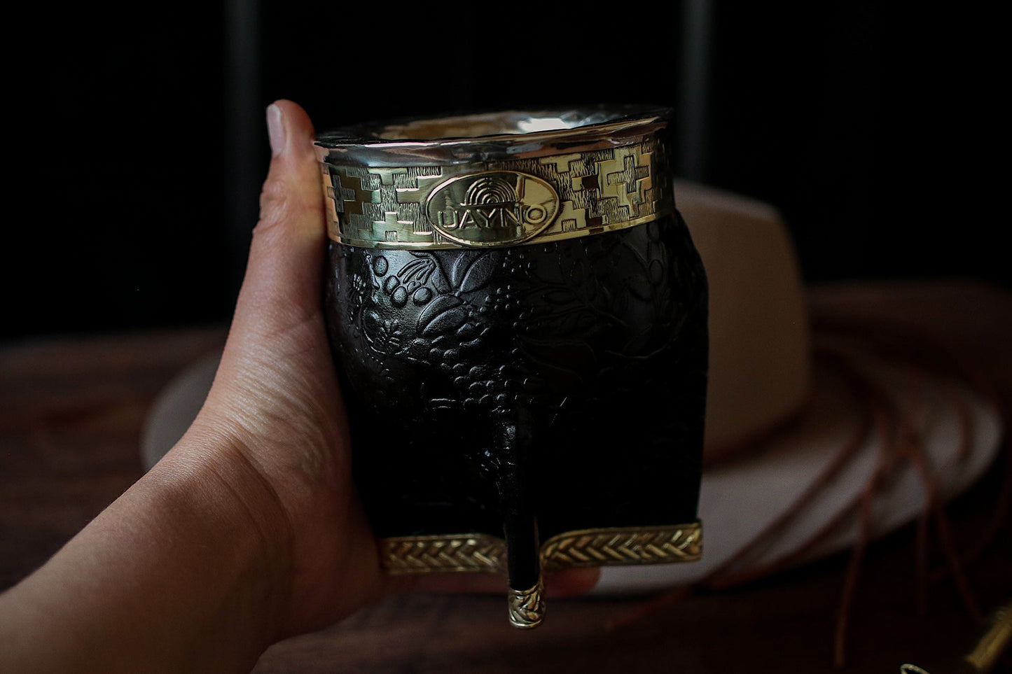 Mate Imperial de Cuero y Bronce con Bombillón