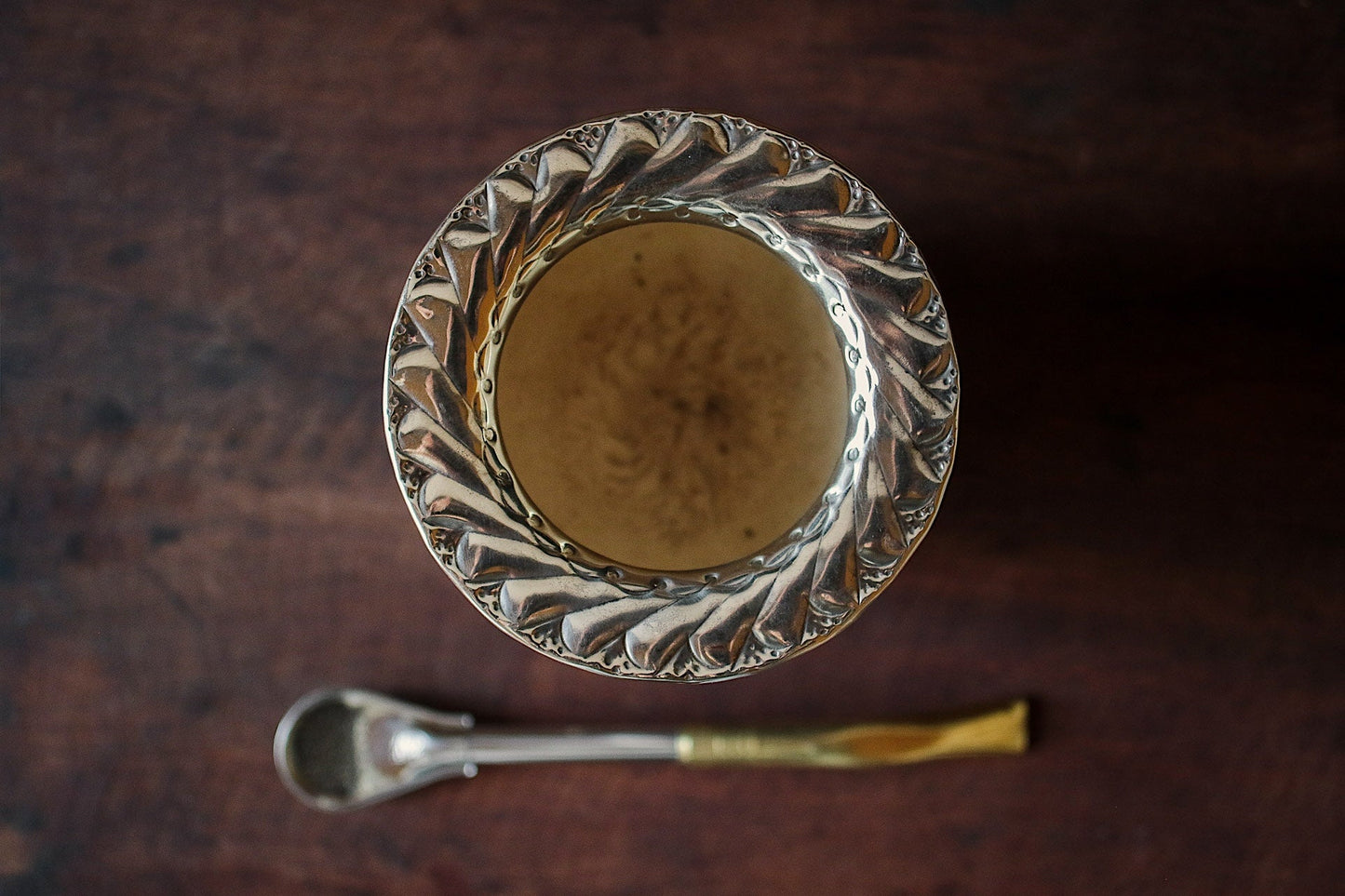 Mate Imperial de Cuero y Bronce con Bombilla