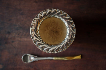 Mate Imperial de Cuero y Bronce con Bombilla
