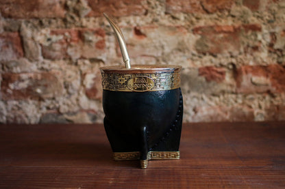 Mate Imperial de Cuero y Bronce con Bombillón