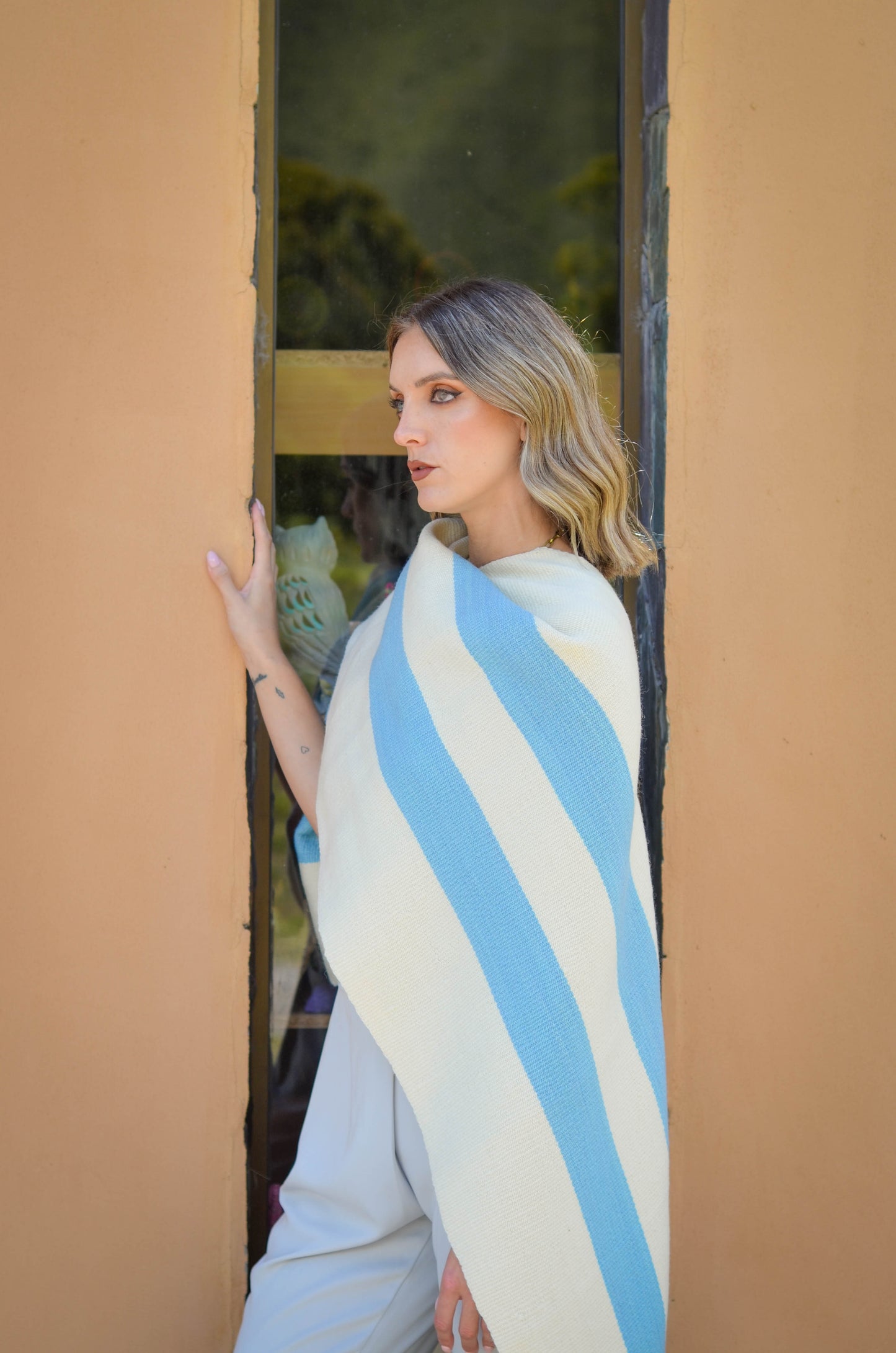 Poncho "Libertad" Obra en Telar Criollo