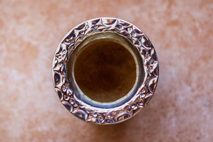 Mate Imperial Cuero y Alpaca con Escudo Nacional Bronce