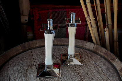 Candeleros de Hueso y Alpaca