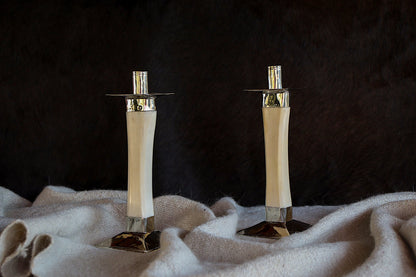 Candeleros de Hueso y Alpaca