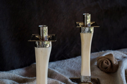 Candeleros de Hueso y Alpaca