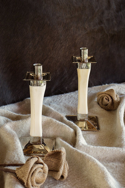 Candeleros de Hueso y Alpaca