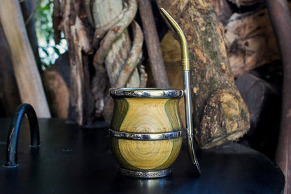 Mate de Palo Santo y Alpaca con Bombillon