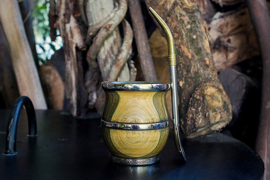 Mate de Palo Santo y Alpaca con Bombillon