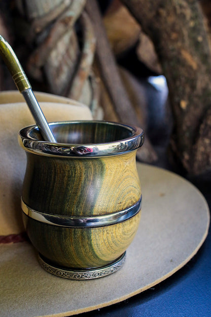 Mate de Palo Santo y Alpaca con Bombillon