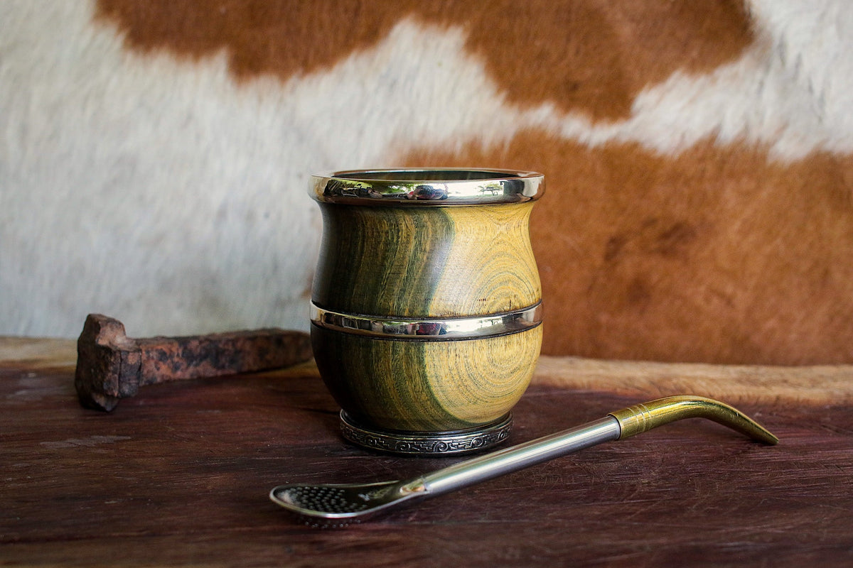Mate de Palo Santo y Alpaca con Bombillon