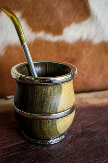 Mate de Palo Santo y Alpaca con Bombillon