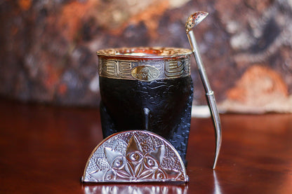 Imperial Cuero Repujado y Alpaca con Logo Bronce