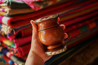 Mate de Algarrobo y Alpaca con Bombilla