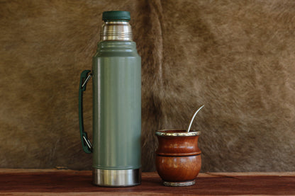 Mate de Algarrobo y Alpaca con Bombilla