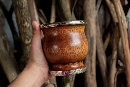 Mate de Algarrobo y Alpaca con Bombilla