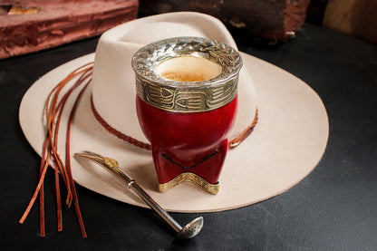 Imperial Cuero cincelado en Bronce con Bombilla