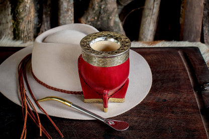 Imperial Cuero cincelado en Bronce con Bombilla