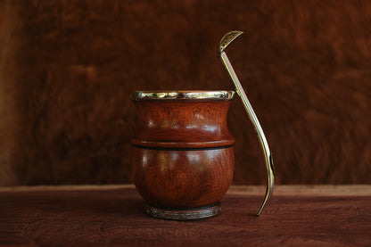 Mate de Algarrobo y Alpaca con Bombilla